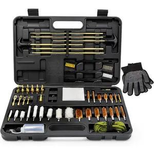 Elite Universal Gun Cleaning Kit for All Guns, Gun Brushes for Pistol Handgun Shotgun Rifle, Durable Brass Rods, 9mm Bore Rope, Oil Bottle, Brushes, Brass Jags, Carrying Case Gun Accessories for Men