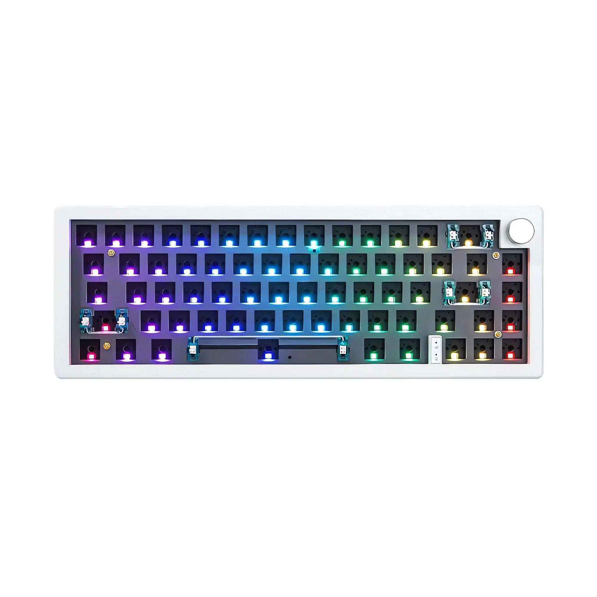 BOYI GMK67Pro 65% Compact Barebones Keyboard Kit with Knob,VIA Programmable Hot-Swappable RGB Tri-Mode Wireless BT5.0/2.4G/Type-C,4000mAh Gasket Mounted,Compatible with Cherry MX Switches, DIY Gaming Keyboard Kit