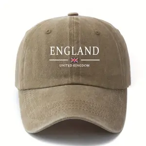 Men'S Vintage Washed Baseball Cap with "ENGLAND" Print, Adjustable Snapback, Lightweight & Portable, Perfect for Outdoor Travel, Camping, and Casual Wear, Casual Headwear| Vintage Baseball Cap| Durable