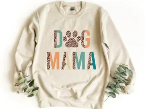 Dog Mama Sweatshirt, Dog Mom Gift, Fur Mama Sweater, Dog Lover Crewneck Sweater, Dog Owner Pullover, Mothers Day Gift, Retro Dog Mom Sweater