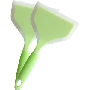 2 Pack Of  Spatula Set For Nonstick Cookware Flat Wide Pancake Spatula  Turner Heat Resistant Kitchen Omlet Flipper For Egg Tamales Pizza (Green)