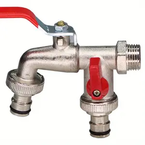 Garden Tools Faucet 1/2" Exterior & Interior Easy Open/Close Lever Handle Watering Supply Faucet Ball Valve