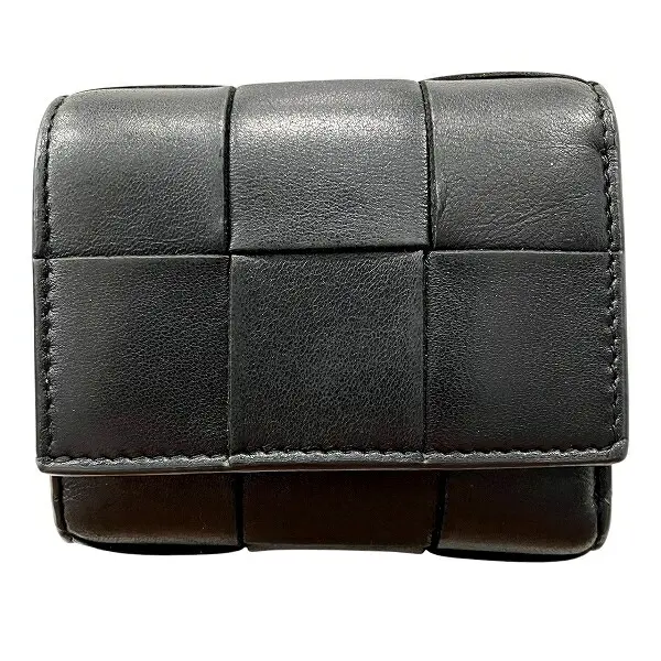 Pre-owned BOTTEGA VENETA Calfskin Small Leather Goods Cassette Leather Trifold Wallet