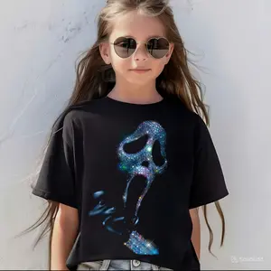Ghostface Glitter Youth & Adult T-Shirt, Halloween Scream Graphic Tee, Spooky Horror Shirt, Ghostface Shirt