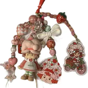 Strawberry Girl Handmade Personalized Keychains & Bag Charms Customizable with Name Initials Colors Charms Themes Unique Style