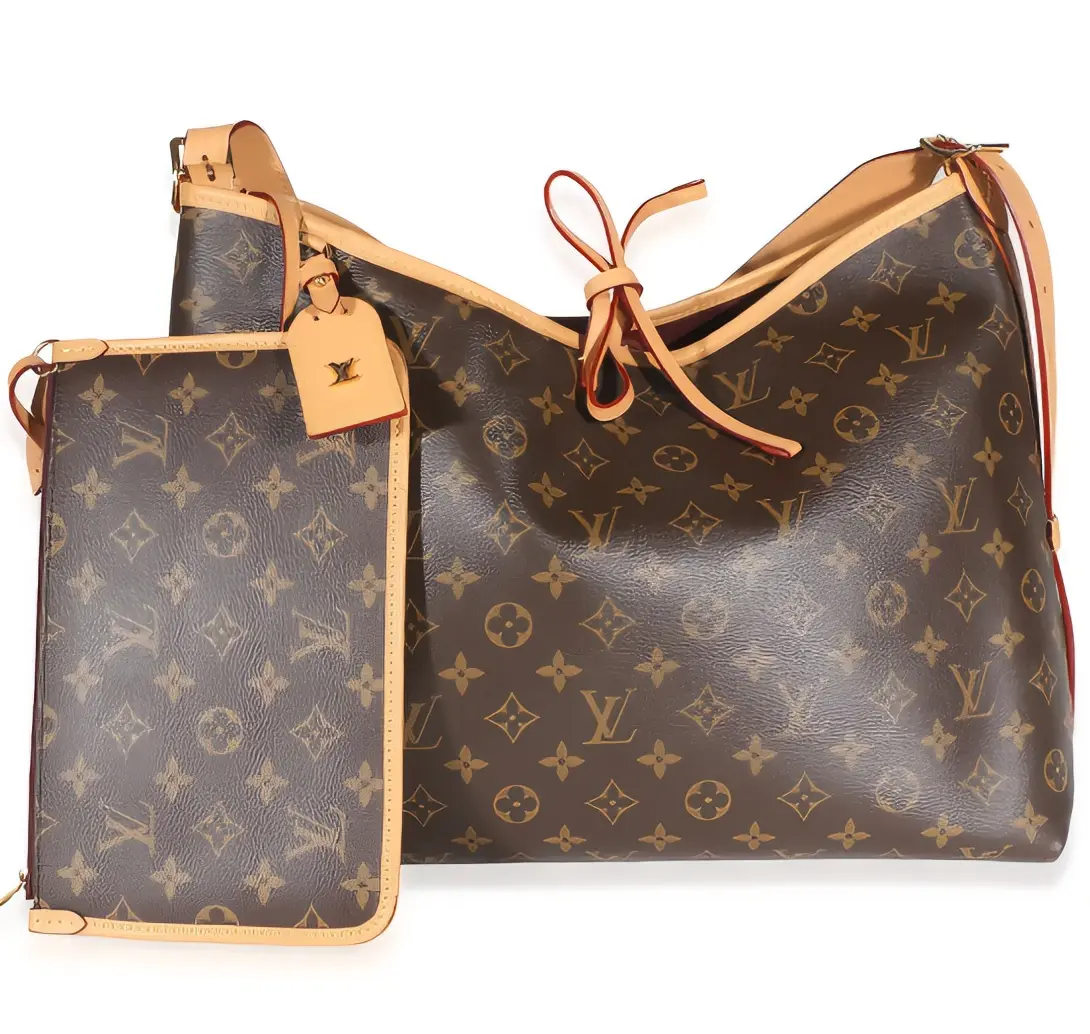 Pre-owned Louis Vuitton Monogram coated canvas with leather trim Messenger bag Monogram Canvas Carryall MM