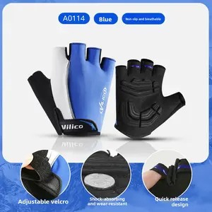 Outdoor cycling gloves - Summer road cycling sportive shock-absorbing half-finger style fitness breathable sun-protective gloves - New model - Wear-resistant and anti-slip - For both men and women - Road bike half-finger mountaineering gloves