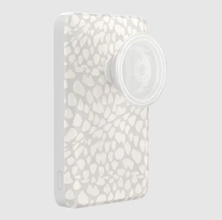PopSockets Horchata Fossil MagSafe Portable PowerPack - Chargeable Mobile Phone Accessory, Device Charging Solution for Smartphones