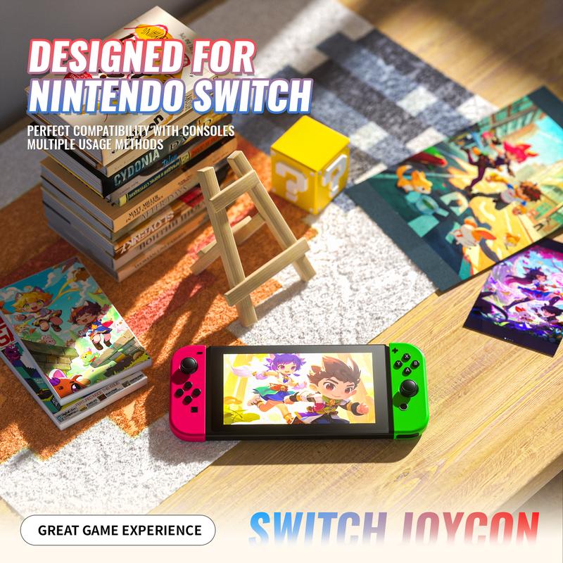 YUYIU Game Controller (L/R) Joy-con Compatible with Switch/OLED/Lite &  Switch2, Wireless Bluetooth, Motion Control, Dual Vibration & Wake-Up Function, Left & Right Joycon Set