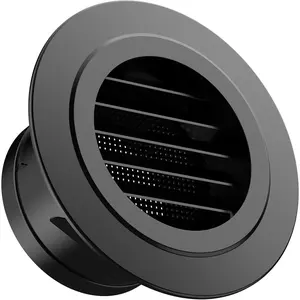 Ceiling Vent 4inch Round Exhaust Vent Cover with Built-in Insect Screen Suitable for Bathroom Kitchen Office Home Black