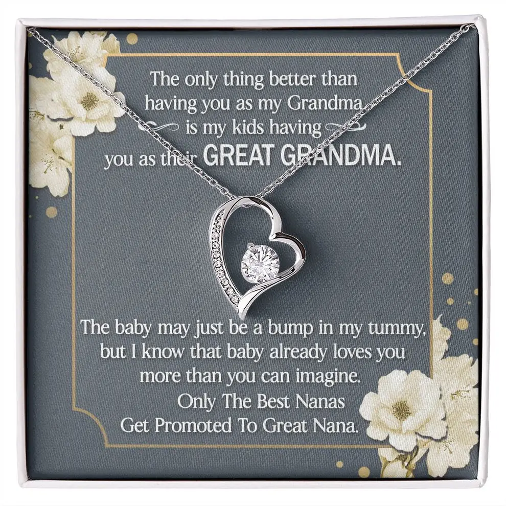 Nanas Get Promoted To Great Nana Necklace, Gift For Grandma-to-be, Gift For Future Grandma, Grandma Necklace