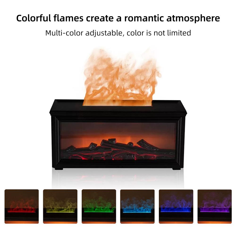 Upgraded 300ml Air Humidifier & Aroma Diffuser with 7-Color LED Flame Effect, Essential Oil Diffuser, Aromatherapy Machine, Remote & Timer for Home, Bedroom, or Office, Air Purifier for Relaxing Atmosphere