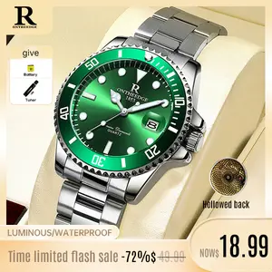 ONTHEEDGE Men's luxury dress Watch | Green Dial Automatic Style | Waterproof fashion Business Wristwatch |Stainless Steel Band | Classic Style Premium Design,gift for him, Luminous Big Face Boss Wrist Watch
