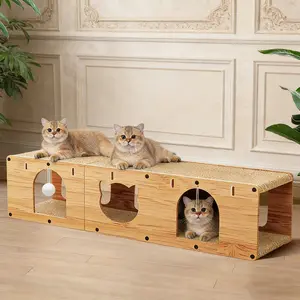 Cat Tunnel House Cats Scratching Pad Sturdy Pets Supplies Multipurpose Cat Tunnel for Kitty Gifts Cats Interactive Toy Furniture