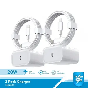 2 Pack Fast Charger Type C Wall Charger Block with 2 Pack [6FT/10FT] Long USB C to Lightning Cable for iPhone 14/13/12/12 Pro Max/11/Xs Max/XR/X,AirPods Pro