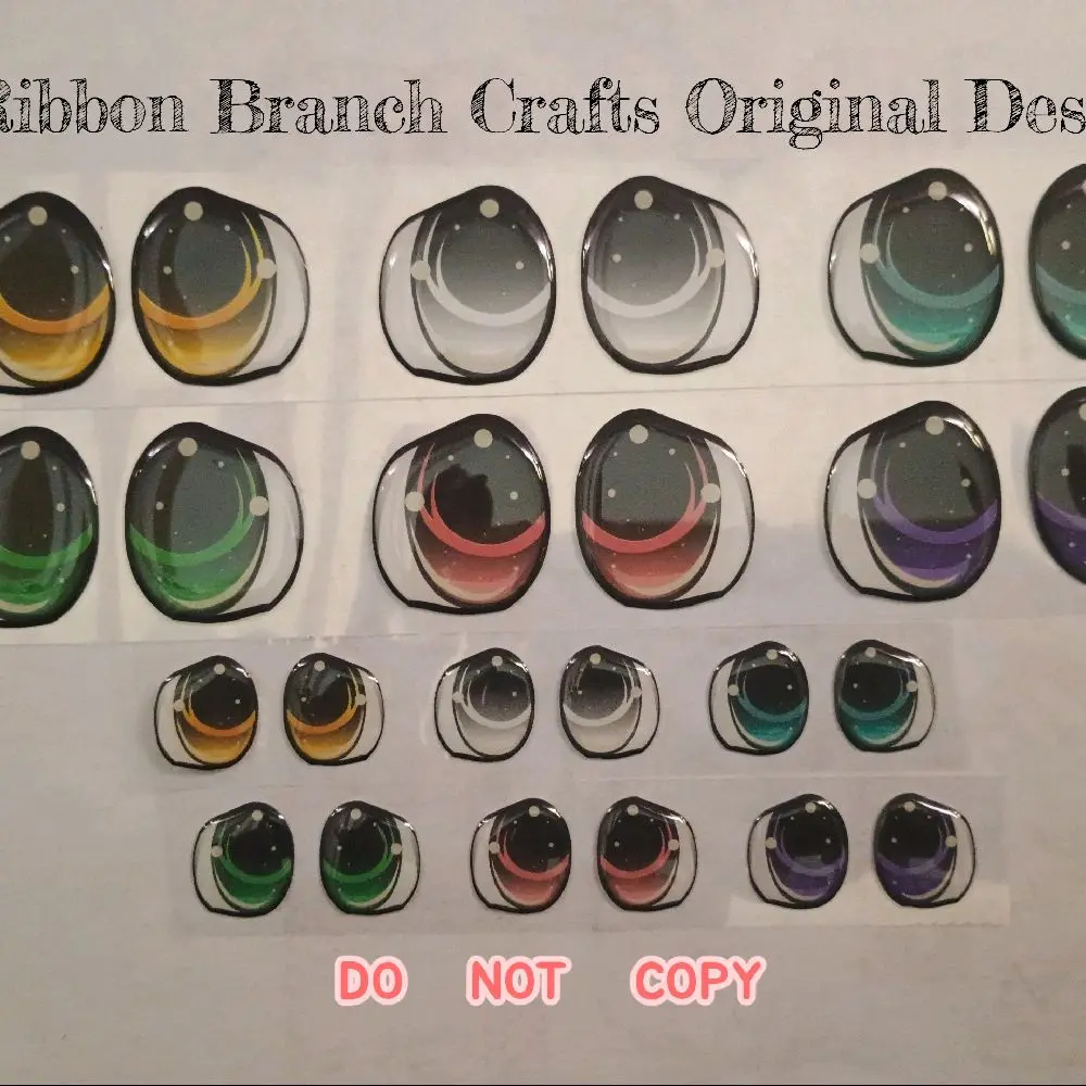 RBC#11 / ORIGINAL DESIGN / Resin eyes for clay / Ribbon Branch Crafts / air dry foam clay / porcelain clay / doll eyes / felt eyes