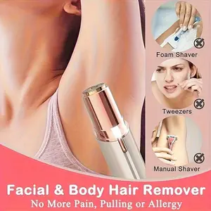 Female Facial Epilator, Painless Epilator, Dual Purpose For Home Travel, For Lips, Body, Arms, Beard, Hair And Chin, Valentine'S Day Gift For Mother, Girlfriend