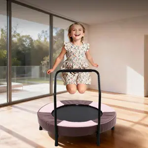 36 Inch Foldable Folding Trampoline With Handle Quiet Stable Indoor Rebounder For Home Playroom Or Apartment For Kids Indoor Bungee Trampoline