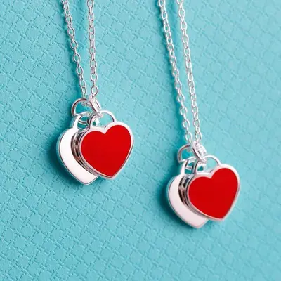 Tiffany Double Heart Necklace Small TikTok Shop