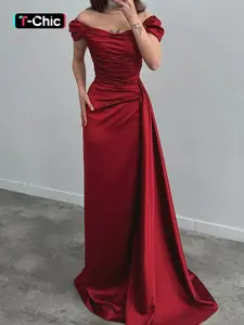 Elegant One Shoulder Satin Fabric Fitted Dress, Wowdark Women's Formal Party Gown, Stylish Evening Wear, Comfortable Fit, Perfect for Special Occasions, Lady