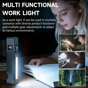Edc Tactical Flashlight, 1300 Ultra-High Lumens, Violet Light, Burst Flash, Security & Cleaning, Outdoor Use, Power Level Display, Continuous Charging, Work Light Flashlight