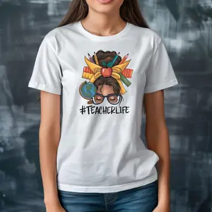 Teacher Life Shirt | Messy Bun Teacher T-Shirt