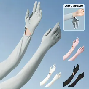 Long sleeve with gloves, with ice sleeves, for outdoor cycling, ice silk sleeve cover