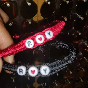 initial thread bead bracelets