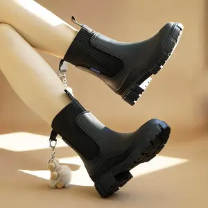 Women’s Chelsea Rain Boots, Waterproof Non-Slip Ankle Boots for Rainy Day Outdoor Wear