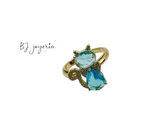 COPPER BLUE KITTY RING (0721)
