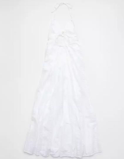 Aerie Seersucker Halter Maxi Dress White - Casual Women's Wear - Womenswear Chic Classy Comfortable Elegance emma  willis  dress  squibb
