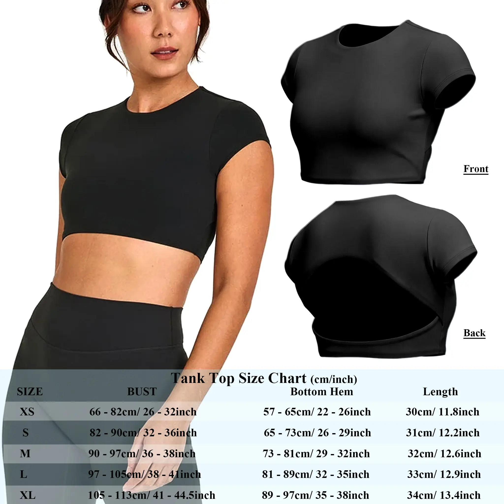 Black Cap Sleeve Crop Top