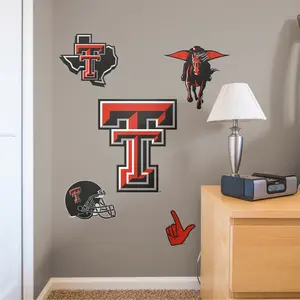 Texas Tech Red Raiders - RealBig Logo Assortment Collection - Official NCAA - Reusable Vinyl Wall Decals