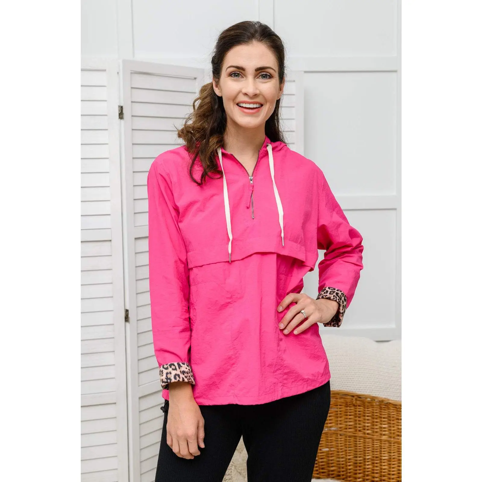 Get Going Leopard Windbreaker in Pink