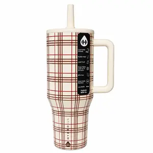 40oz Hydro Travel Tumbler With Handle  Checkerboard Insulated Cup | BPA Free Stainless Steel Mug Keeps Drinks Cold 24H | Car Cup Holder Friendly Aesthetic Water Bottle