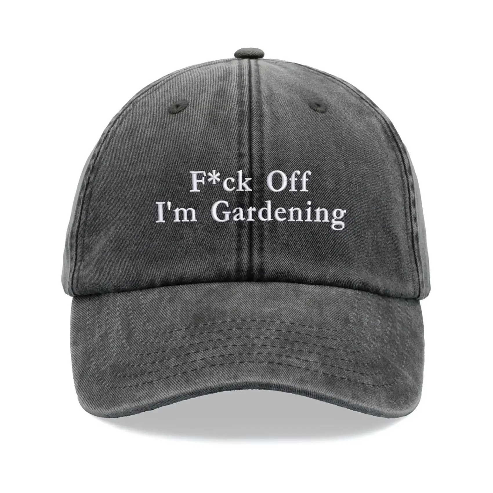 Unisex Vintage Washed Cotton Gardening Baseball Cap - Adjustable Faded Dad Hat, Funny Rude "F*ck Off I'm Gardening" Design, Sun Protection for Summer Holidays