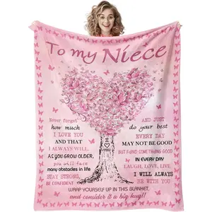 Niece Gifts from Auntie, Niece Gifts, Gifts for Nieces from Aunt, to My Niece Birthday Gifts Blanket, Best Christmas/Mothers Day/Graduation/Birthday Gifts for Niece Throw Blanket 60” X 50”
