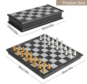Chess Magnetic 7.8 inches Mini Or 9.8 Inches Travel Chess Set with Folding Chess Board Educational Toys for Kids and Adults