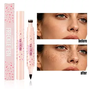 Freckle Pen with Dual Tips, Smudge-Proof & Sweatproof Freckle Makeup Pen, Quick-Dry Buildable Color for Natural Freckles, No Fading All Day