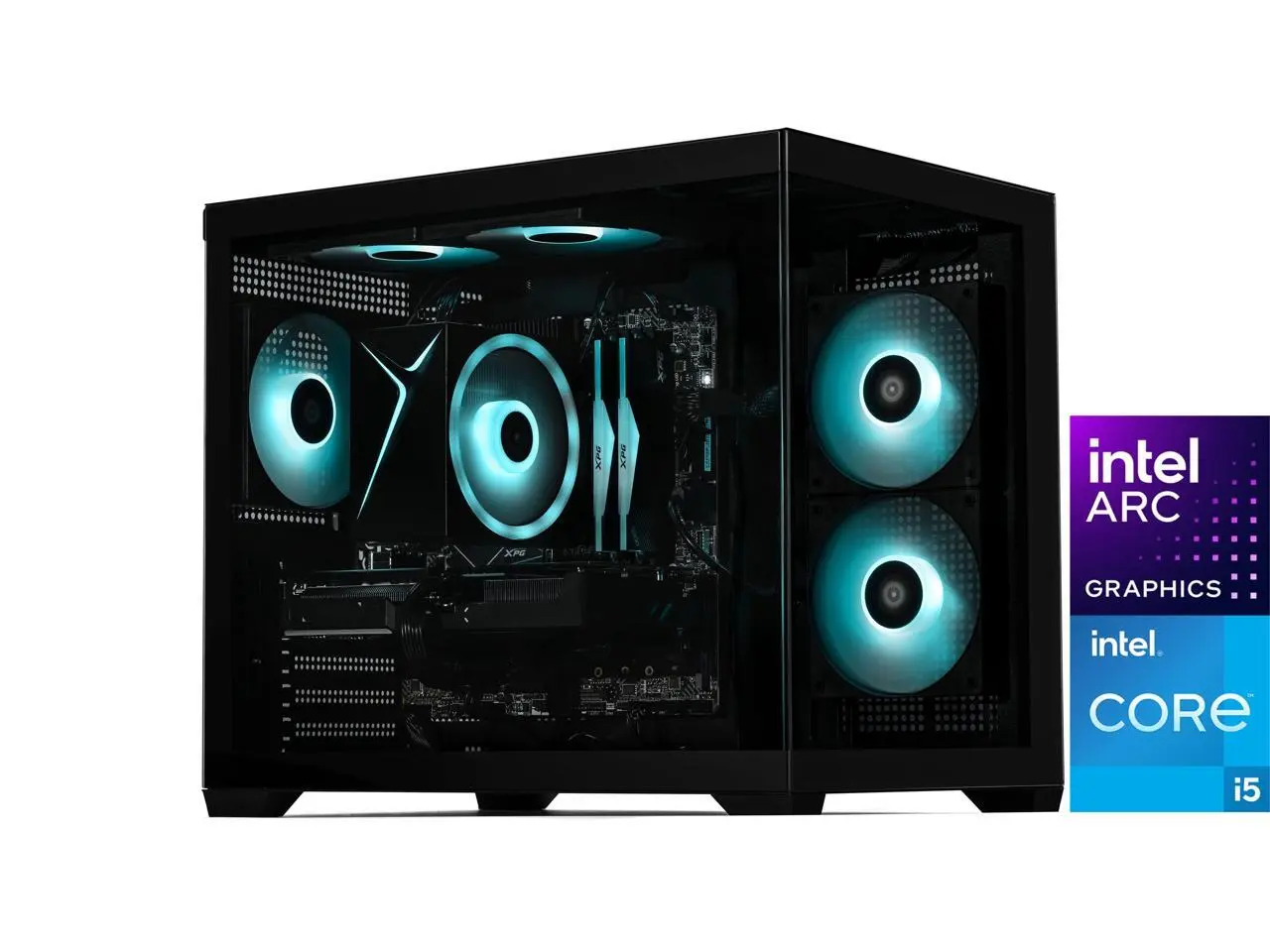 STORMCRAFT Gaming PC SIRIUS Intel Core i5-14400F Intel Arc B570 10GB OC ASROCK – AI Powered 32GB (16Gx2) DDR4 RGB 3200MHz 1TB NVMe SSD 650W PSU Windows 11 Home SI1440FCB-B57N1