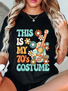 100% Cotton This Is My 70's Costume Women 1970s Party 70s Outfit Retro T-Shirt