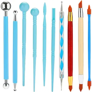 Polymer Clay Tools, Modeling Dotting Tools, Silicone Clay Sculpting Tool, Air Dry Clay Kit for Painting Embossing Scoring Modeling, Nail Art