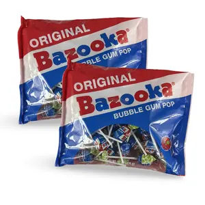 Bazooka Bubble Gum Pops, 15 Oz Bag, 2 Packs Bazooka Bubble Gum Pops, 15 Oz Bag, 2 Packs