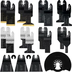 30 count Mix(Titanium+Bi-Metal) Metal  Plastics Universal Oscillating Multitool  ,Oscillating Tool ,Professional Quick Release Durable,Multi Tool  Kits