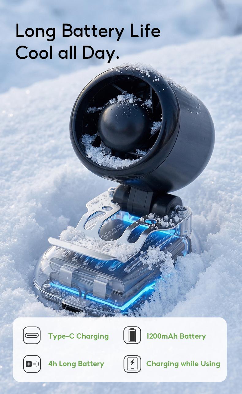 Yodevoe USB rechargeable handheld fan, portable cooling fan, 90° adjustable clip-on fan, mini and compact, suitable for outdoor sports and travel.