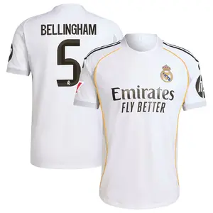 Unisex Soccer/Football Real Madrid Club Jude Bellingham 2025/26 Home/Away Replica Custom Jersey
