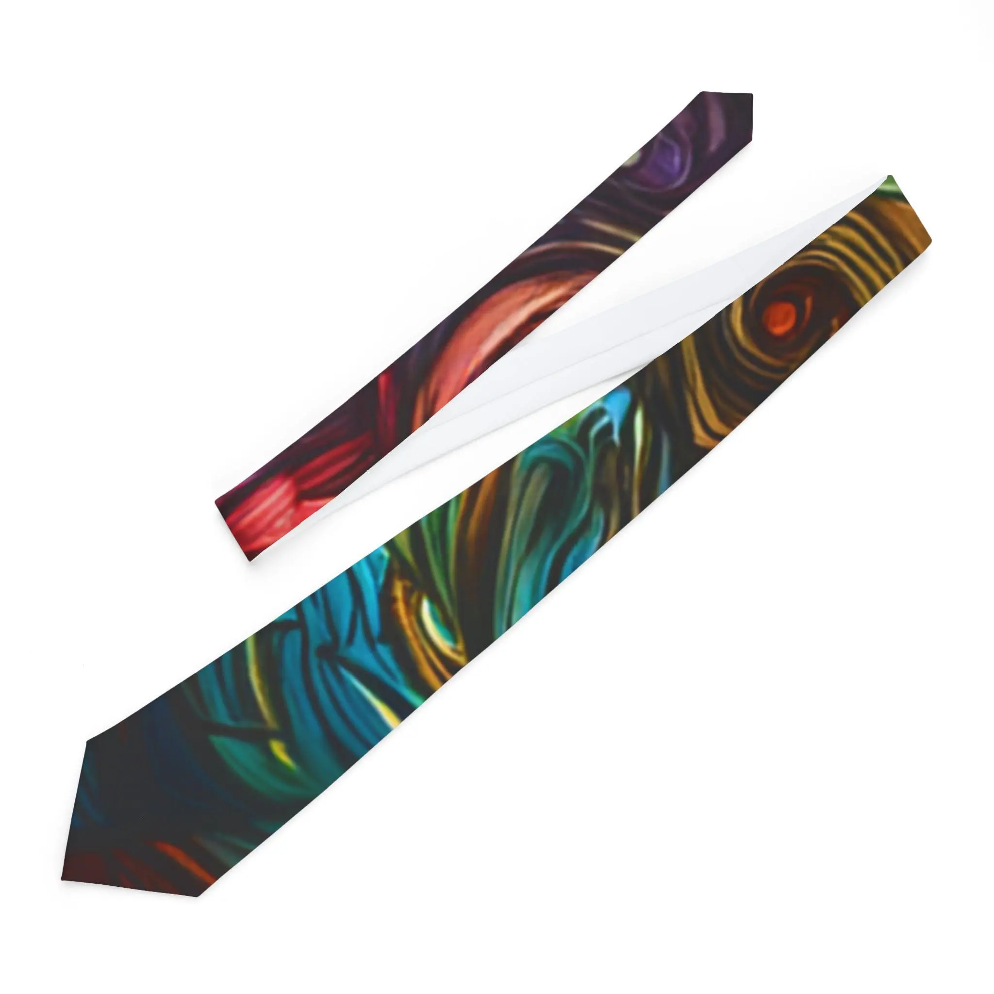 Multi Colored Tie Dyed Necktie - Assorted Colors Including Red, Blue, Green, Yellow, Orange, and More