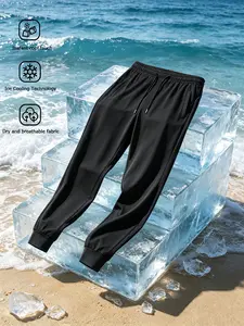 Women’s cooling jogger sweatpants featuring instant-cool touch ice skin technology, quick-dry breathable fabric, elastic drawstring waistband, zippered pockets, tapered cuffed legs, four-way stretch—ideal for fitness, running, yoga, casual wear, and home