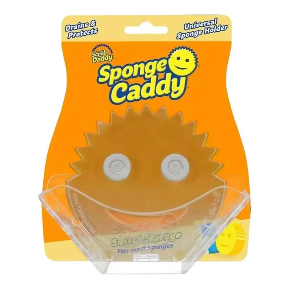 Scrub Daddy Sponge Caddy - Self Draining Universal Suction Holder for Kitchen Organization - Dishwasher Safe & Fits Most Sponges