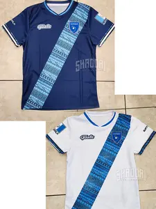 Guatemala Soccer Team Unisex Shirt in Two Colors - Navy Blue & White Designs with Blue and White Stripes
